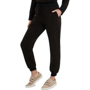 New! Vince Camuto Cozy Chic Espresso Animal Print Terry Joggers Sz M/L